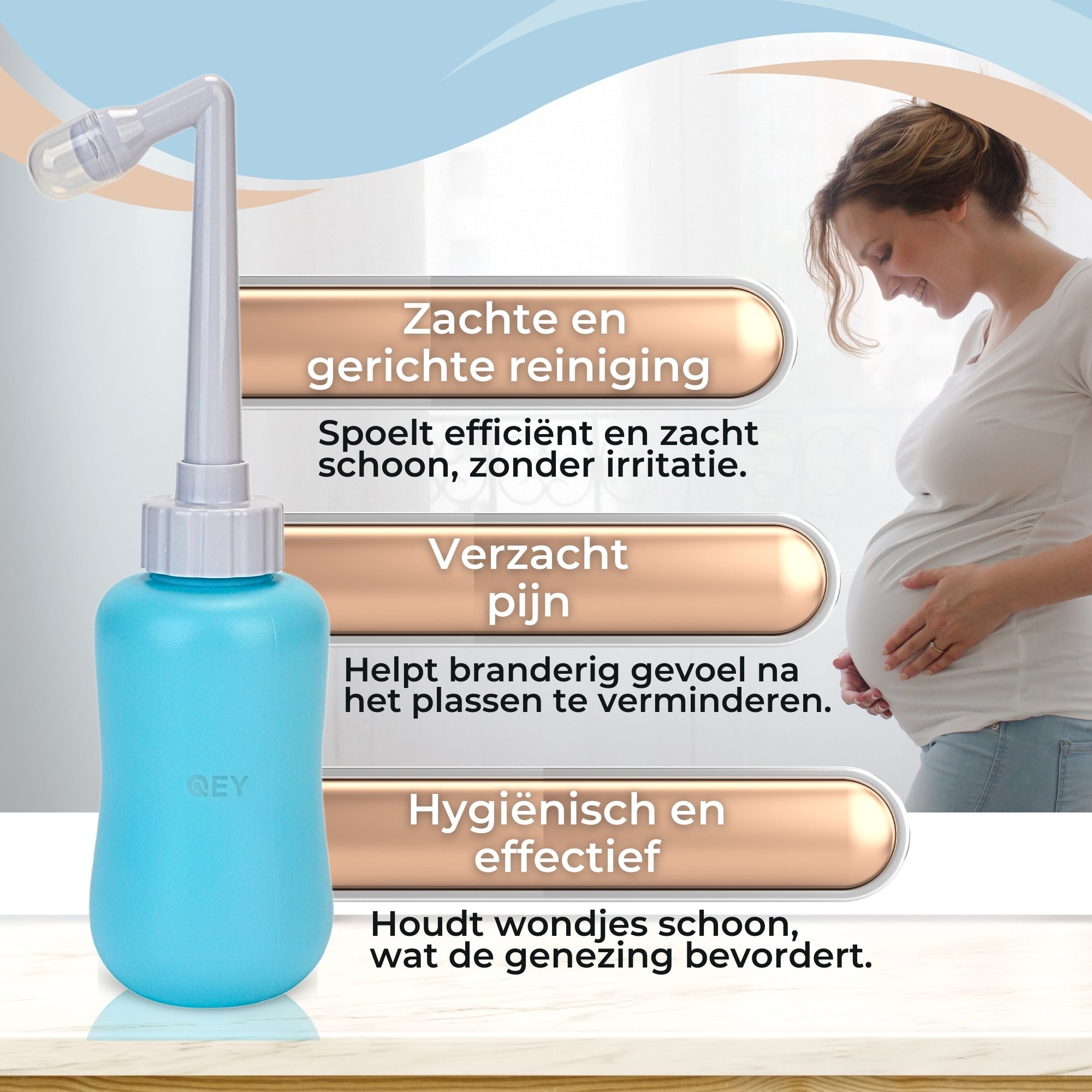 QEY® - Perineum Spoelfles - Postpartum - Vaginale Douche - 360ml