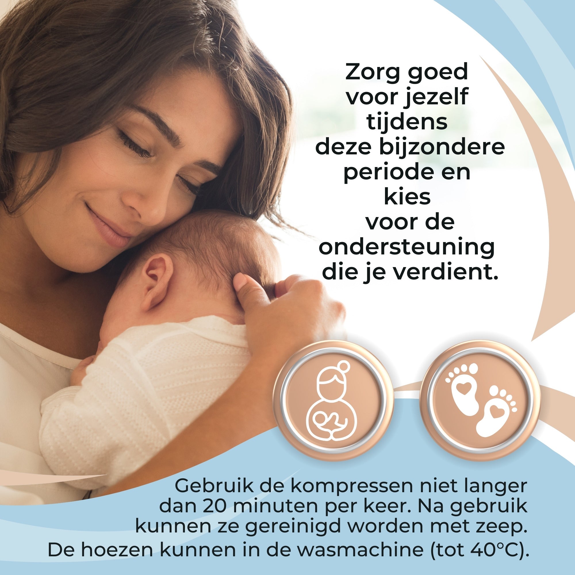 QEY® Borst kompres - Warm/Koud - Stimuleert Stuwing & Melktoevoer