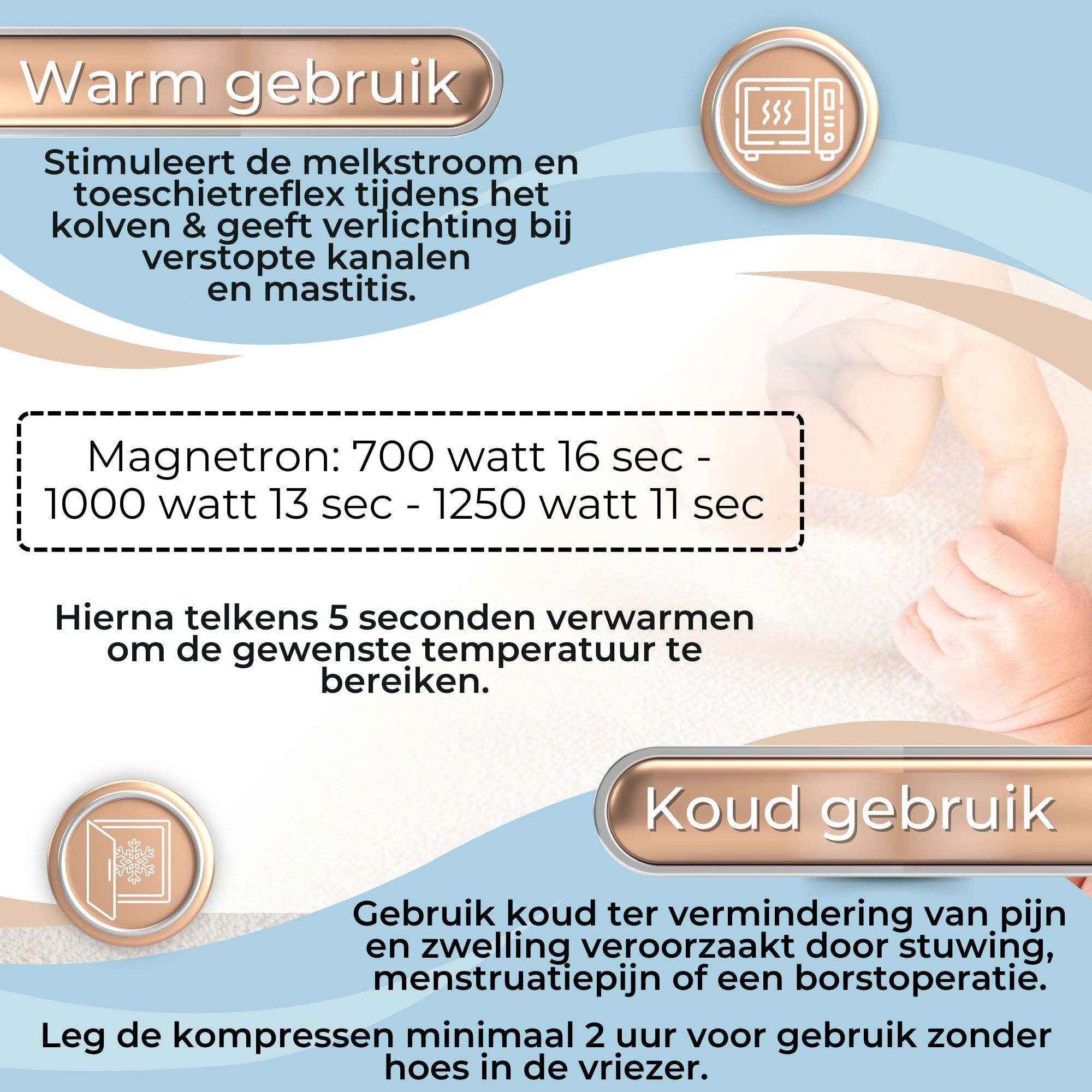 QEY® Borst kompres - Warm/Koud - Stimuleert Stuwing & Melktoevoer