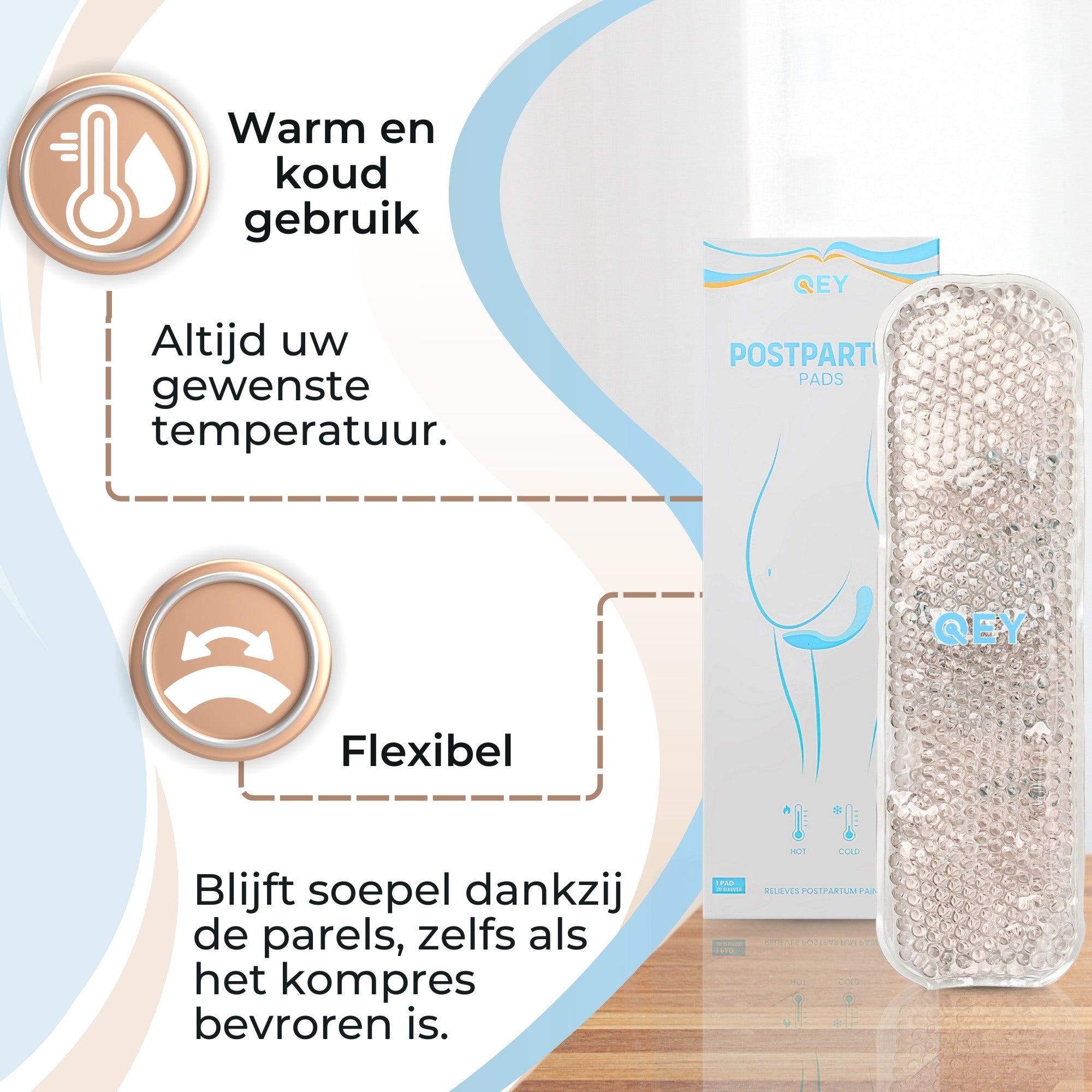 QEY® - Postpartum Verzachtend Kraamverband - Warm/Koud